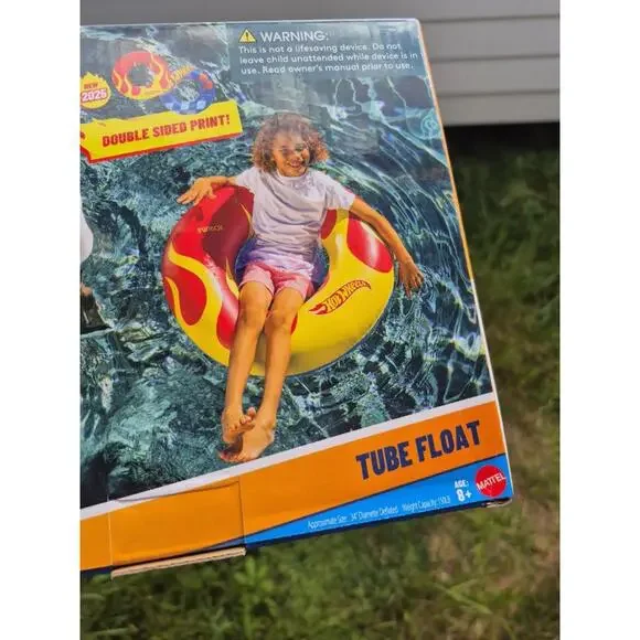 2 Pk Hot Wheels Funboy Double-Sided Tube Pool Float 34" Inflatable Kids Ages 8+ - Picture 3 of 5